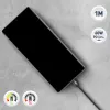 USB-C-kaapeli Tellur TLL155791, 1 m, 3A, musta