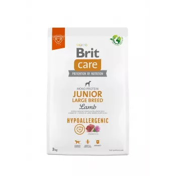 Kuivaruoka koirille Brit Care Hypoallergenic Junior Large Breed Lamb 3 kg — täysravinto suurten rotujen pennuille