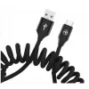 USB-USB-C-datakaapeli Tellur Extendable 3A 1,8 m musta