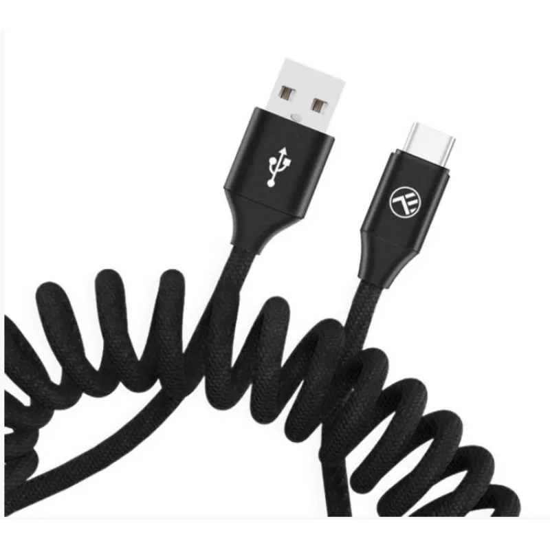 USB-USB-C-datakaapeli Tellur Extendable 3A 1,8 m musta
