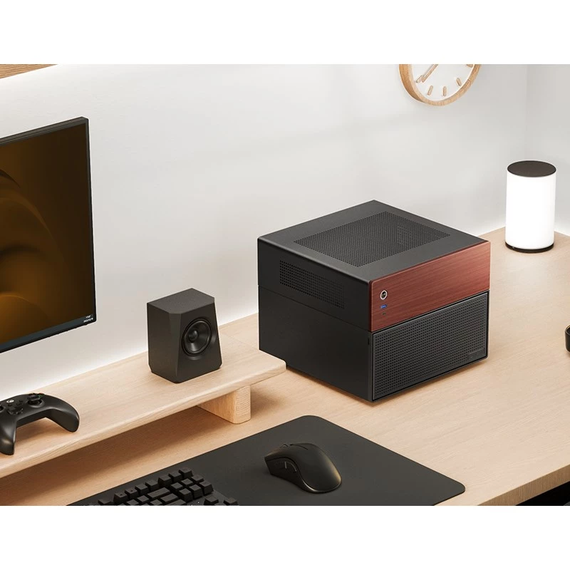 Jonsbo N4 Microtower-kotelo musta tukeva teräs kompakti PC-kotelo