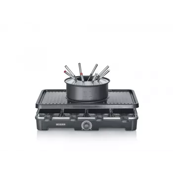 Severin RG 2347 raclette-grilli 8 henkilölle 1400 W musta
