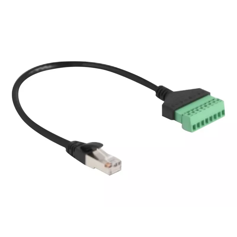 DeLOCK RJ45 -kaapeli Cat.6 uros liitinrimaan adapteriin 30 cm musta vihreä