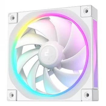 120 mm valkoinen PC-kotelotuuletin DeepCool FL12 WH, 2150 RPM, PWM, 55 CFM, 32 dB, FDB, 4-pin