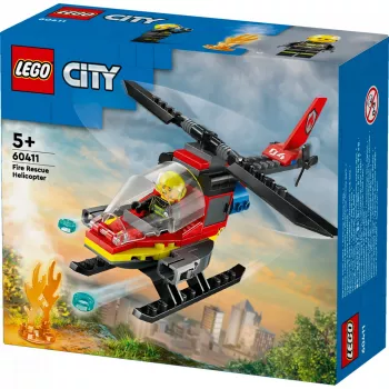LEGO City palohelikopteri 60411 rakennuslelu, 85 osaa, pyörivät roottorit, 1 minihahmo, ikä 5+ (220×90×60 mm)