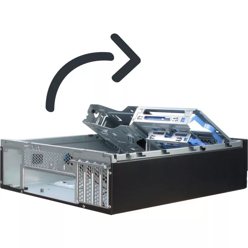 Inter-Tech IT-503 - SFF - Mini-ATX - ei virtalähdettä (TFX12V) - mattamusta - USB/audio (88881270)