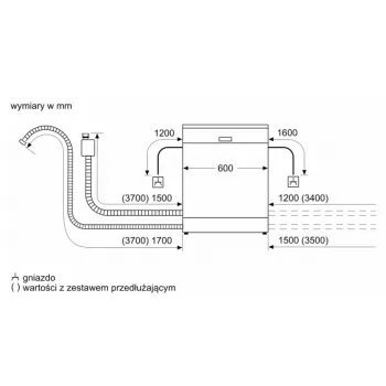 Vapaasti seisova astianpesukone Bosch SMS4EVI04E — 13 astiastoa, 44–46 dB, energialuokka D, 60×60×84,5 cm