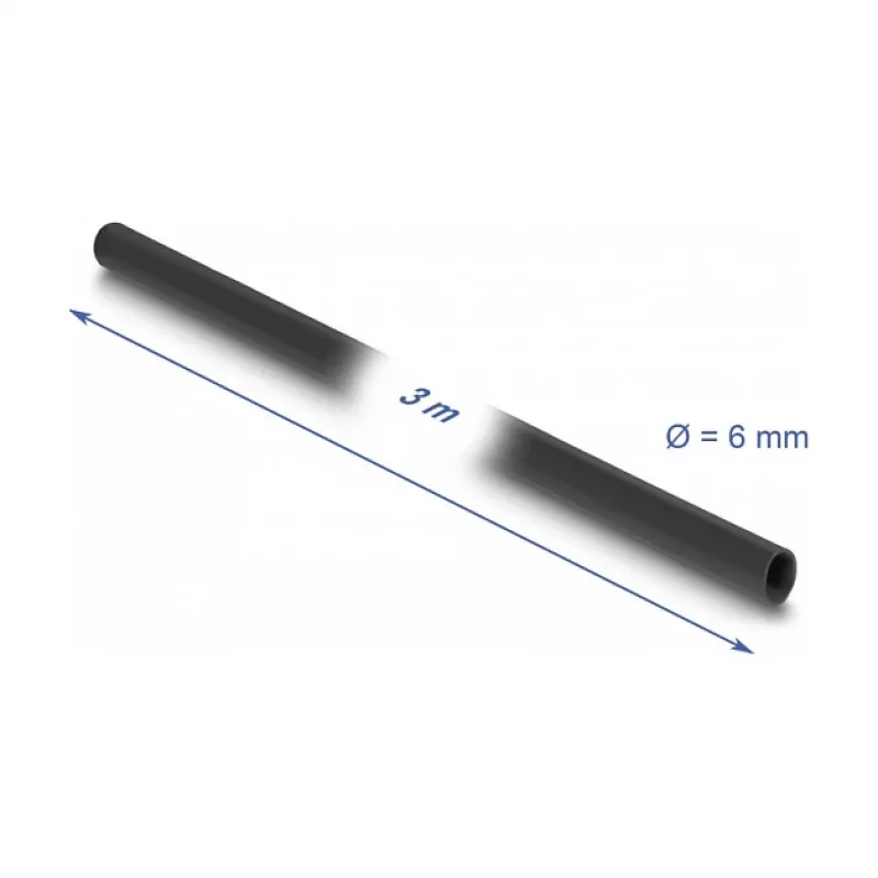 DeLOCK PVC-eristyssukka 3 m × 6 mm musta