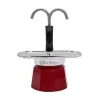 Bialetti Mini Express Magritte mokkapannu punainen, hopea
