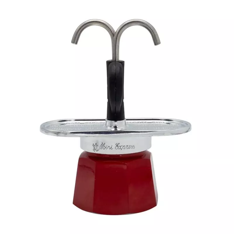 Bialetti Mini Express Magritte mokkapannu punainen, hopea