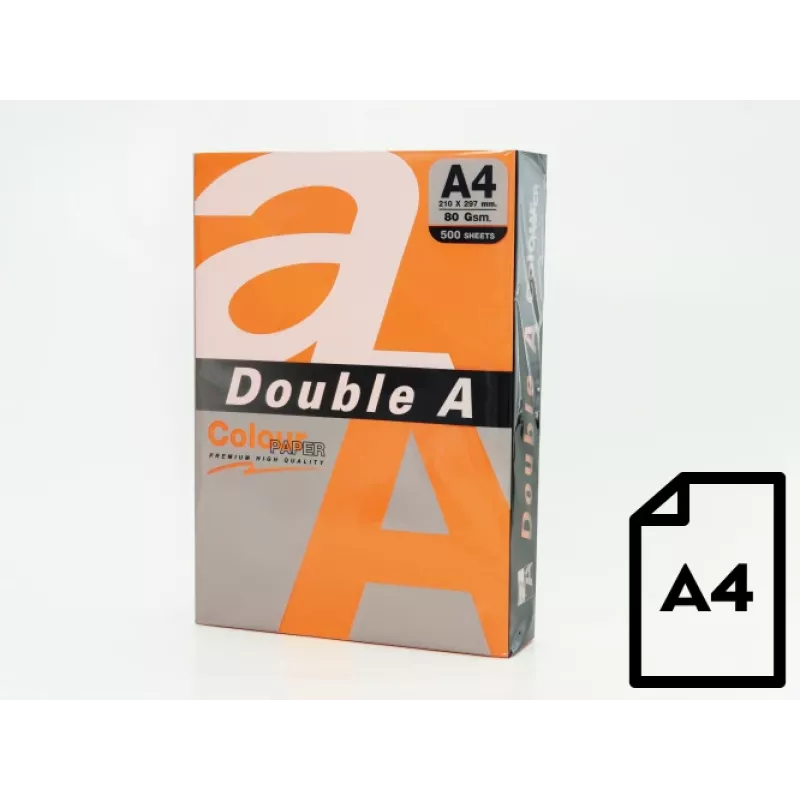 Värillinen paperi Double A, 80 g, A4, 500 arkkia, safran