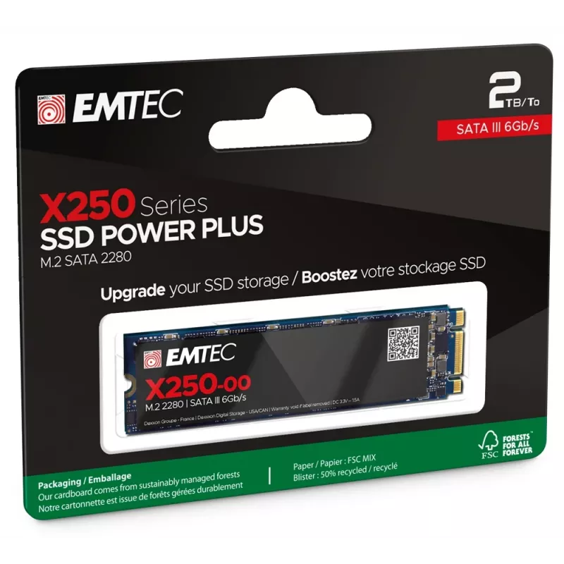 SSD-asema Emtec X250 2 TB M.2 Serial ATA III 3D NAND
