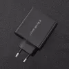 Qoltec 51716 seinälaturi 63 W, USB-C PD + USB QC 3.0, 5-20 V 1,5-3 A, musta