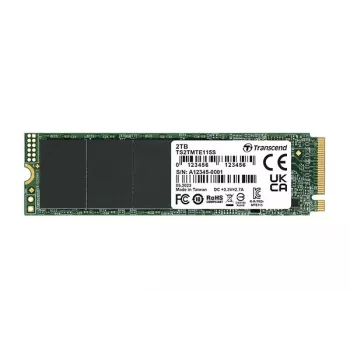 Transcend 115S - SSD - 2TB - sisäinen - M.2 2280 (kaksipuolinen) - PCIe 3.0 x4 (NVMe) (TS2TMTE115S)