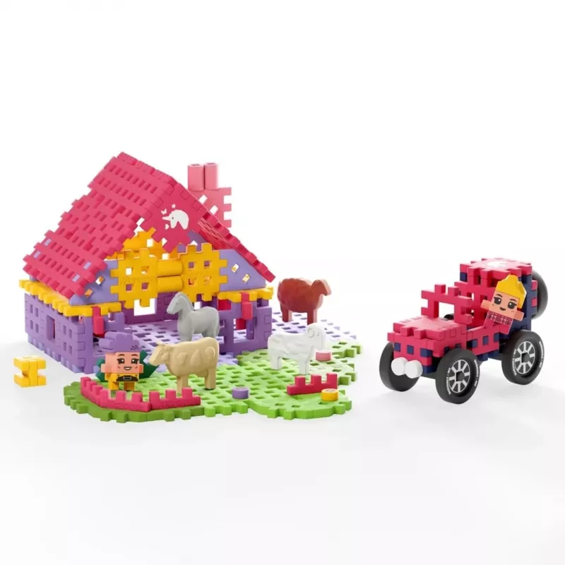 Marioinex Mini Waffle 112-osainen rakennussarja – Farmer Urocze Ranczo, monivärinen, ikä 6+