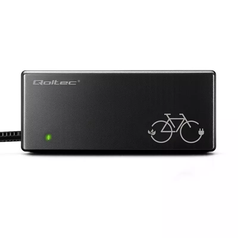 Sähköpyörän laturi QOLTEC 36V–42V 2A GX12 3-pin-liittimellä