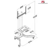 Maclean MC-739 ammattimainen televisiovaunu pyörillä, 32-65 tuumaa (165,1 cm), enintään 40 kg, VESA enintään 400x600, musta