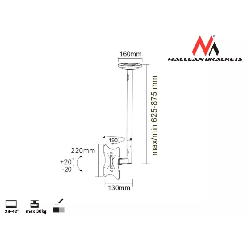 Maclean MC-504A S säädettävä kattoteline 23-42 30kg