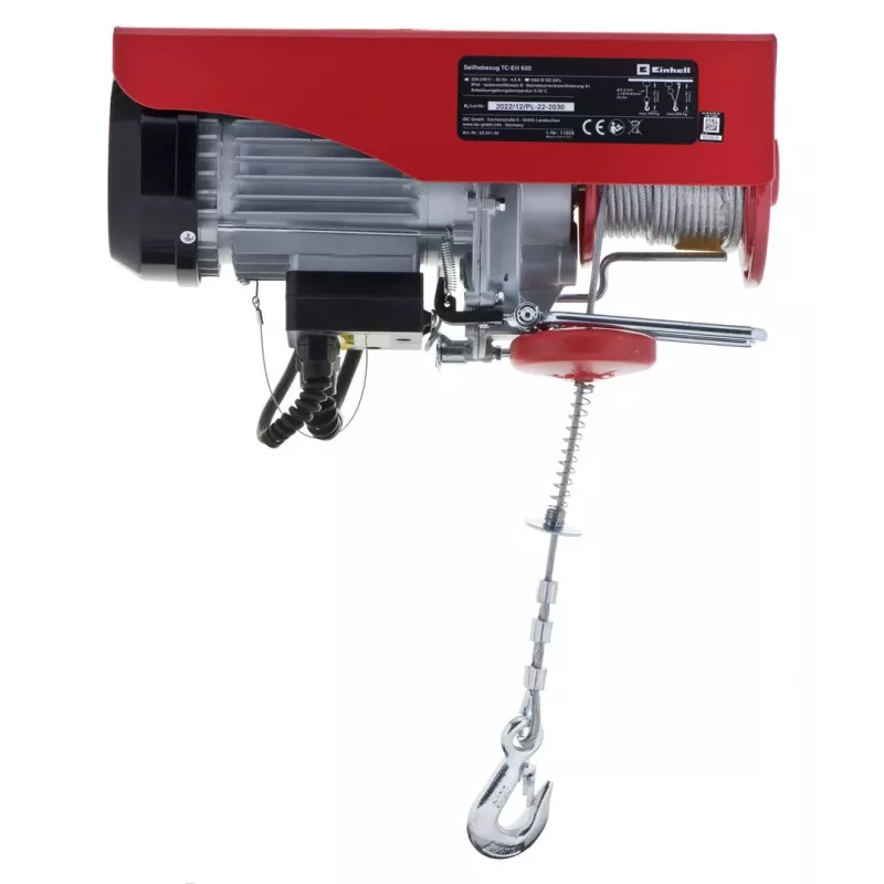 Einhell TC-EH 600 2255150 sähköinen vaijerinostin, 1050 W, 600 kg, 8 m/min, punainen