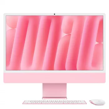 iMac 24 Retina 4.5k -näyttö M4, pinkki, M4 (8-CPU/8-GPU), 16GB, 256GB, saksa, ei Gigabit Ethernet, Magic Mouse, MWUG3D/A