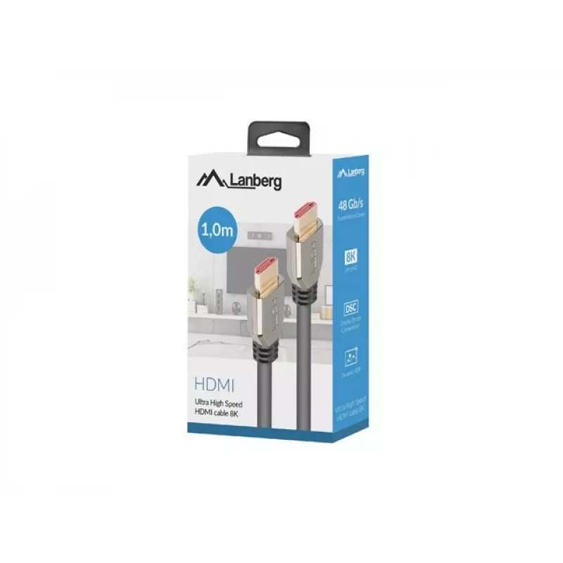 Lanberg CA-HDMI-30CU-0010-BK kaapeli HDMI 1 m HDMI tyyppi A (standardi) 8K 60Hz