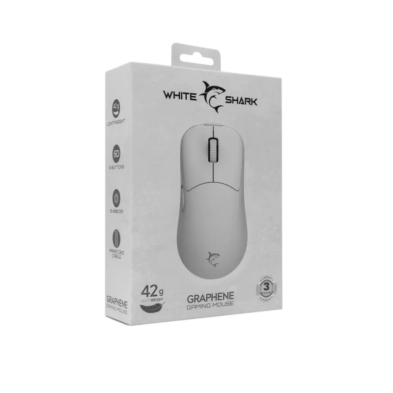 Hiiri White Shark GM-5014 Graphene valkoinen USB