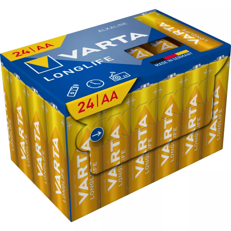 Varta Longlife AA (Mignon) LR6 alkaliparistot 4106301134, 1,5 V, Cube 24 kpl pakkaus