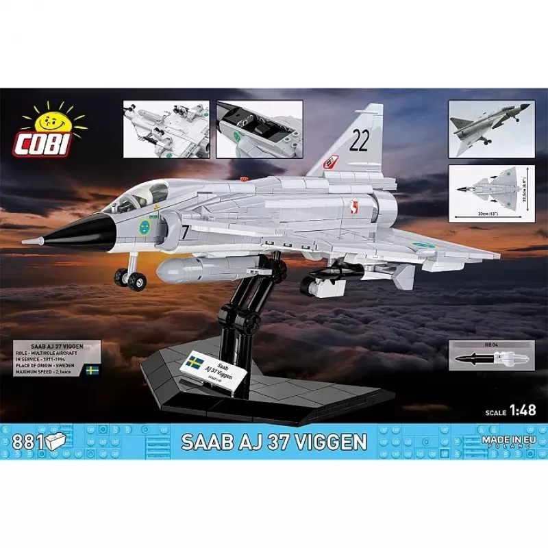 Cobi Blocks Saab AJ 37 Viggen 881 kpl rakennussarja