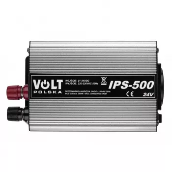 Vaihtosuuntaaja AZO 350/500W 24V -> 230V malli 4PRZ24230IPS500, 350W jatkuva teho / 500W huipputeho