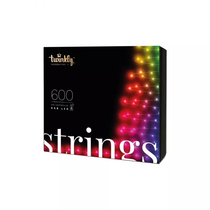 TWINKLY Strings 600 (TWS600STP-BEU) älykkäät joulukuusen valot 600 LED RGB 48 m