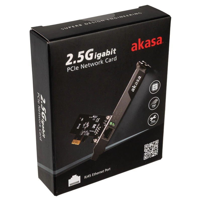 Akasa AK-PCCE25-01 - Sisäänrakennettu - Johdollinen - PCI Express - Ethernet - 2500 Mbit/s