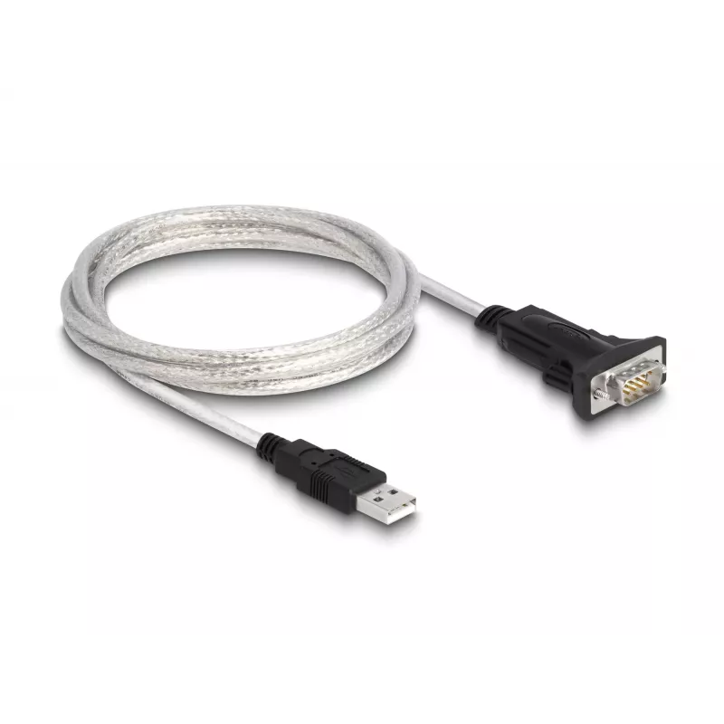 DeLOCK 63465 USB 2.0 Type-A - sarja RS-422/485 -sovitin, 6-napainen liitinlohko, 1,8 m, musta/läpinäkyvä