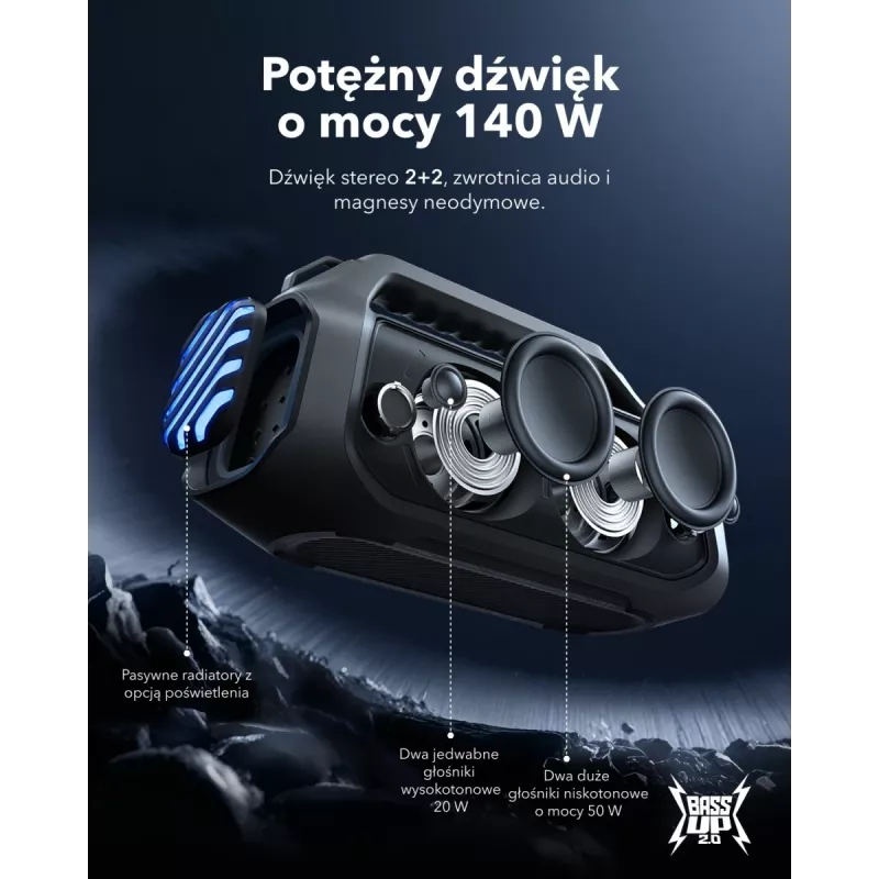 2.1 kannettava kaiutinjärjestelmä Anker Soundcore Boom 2 Plus 140 W