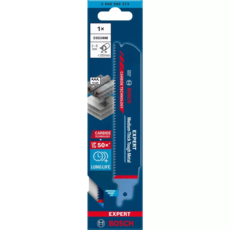 Bosch EXPERT ”MEDIUM-THICK TOUGH METAL” S 955 HHM puukkosahanterä hiiliteräs (HCS) 1 kpl