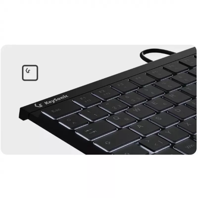 KeySonic KSK-5011ELC (DE) näppäimistö kotiin USB QWERTZ saksalainen musta