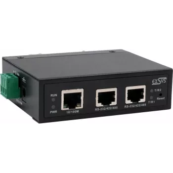Sarjaporttipalvelin Exsys EX-61002 — 2x RS232/422/485, sisältää virtalähteen