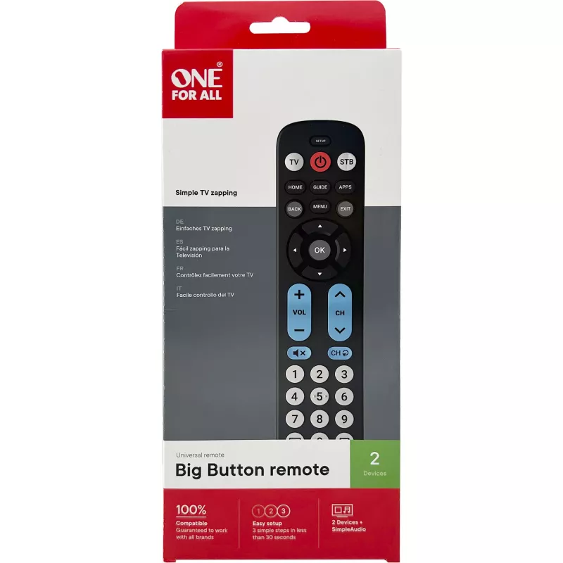 One for All Big Button Remote yleiskaukosäädin URC6821
