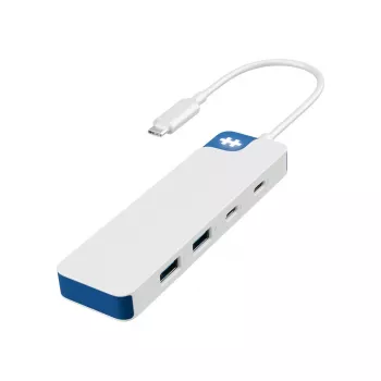 USB-C-keskitin HYPER HyperDrive Flex HD5200BUGL — 4 liitäntää, sininen