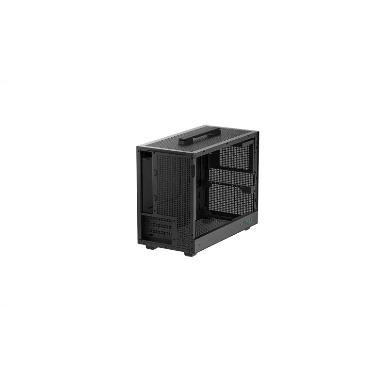 DeepCool CH160 PLUS R-CH160-BKNGM0-G kompakti (SFF) tietokonekotelo, Mini-ITX/Micro-ATX, karkaistu lasi, musta