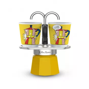 Kahvisetti Bialetti Mini Lichtenstein + 2 kuppia
