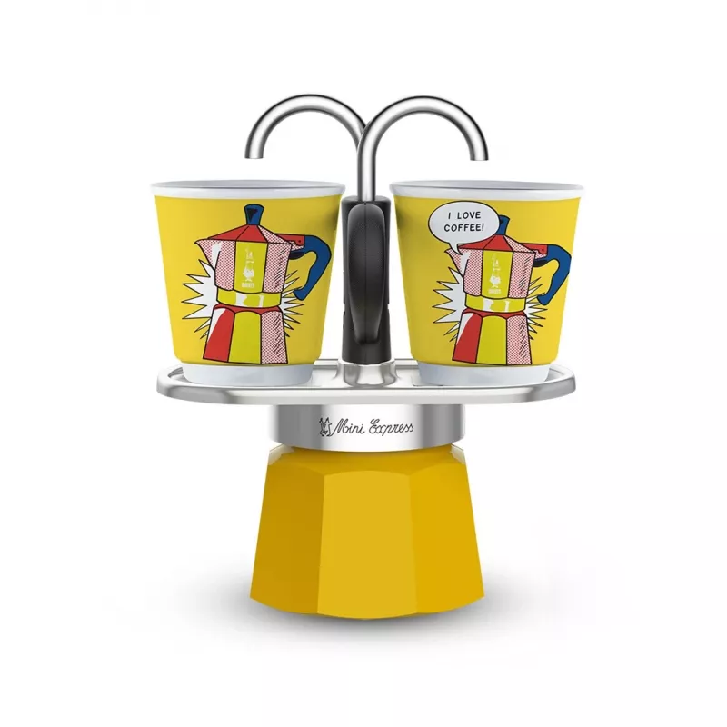 Kahvisetti Bialetti Mini Lichtenstein + 2 kuppia
