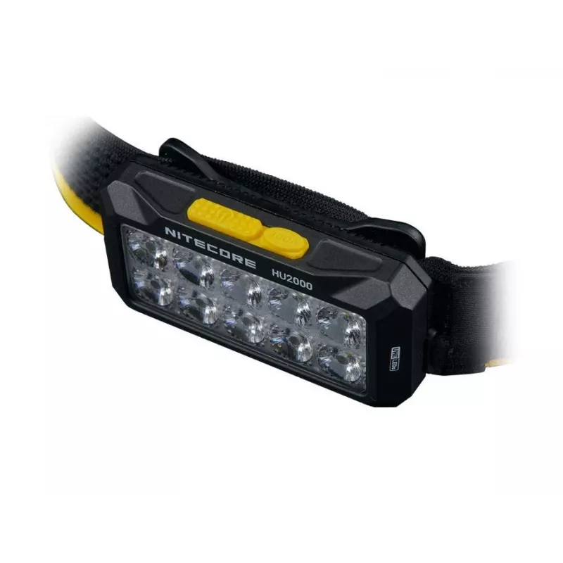 Otsalamppu Nitecore HU2000, 10 LEDiä, USB-ladattava litiumioniakku, alumiini+polykarbonaatti, IP68 vesitiivis