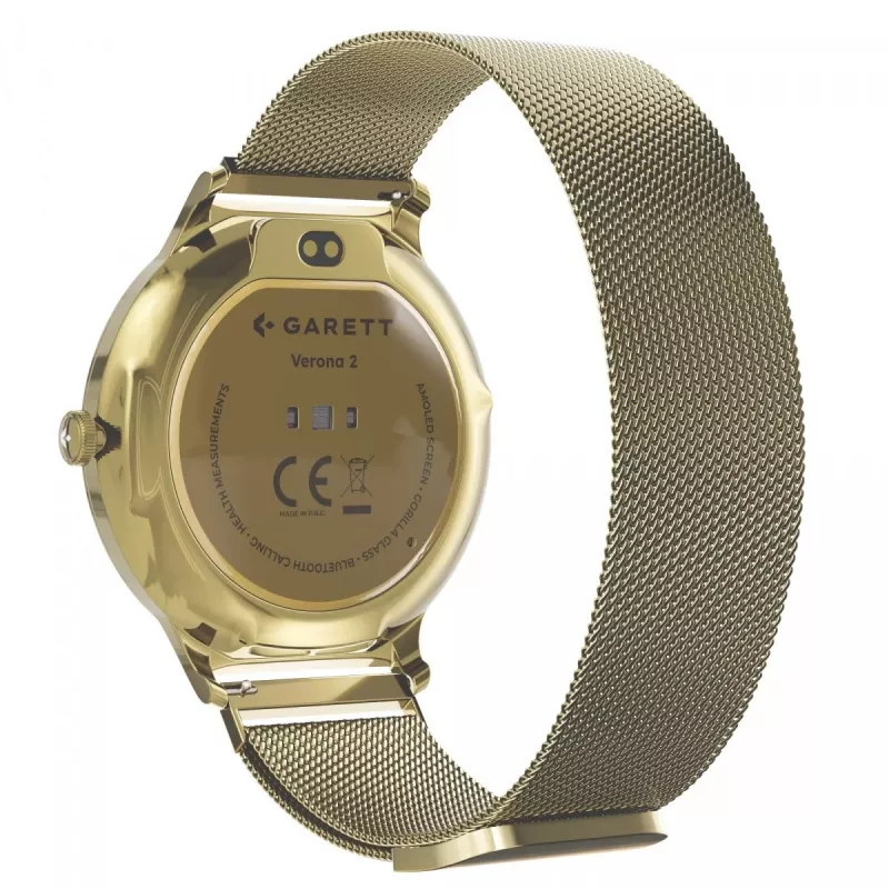 Älykello Garett Verona 2 Gold Mesh Bluetoothilla ja sykemittarilla