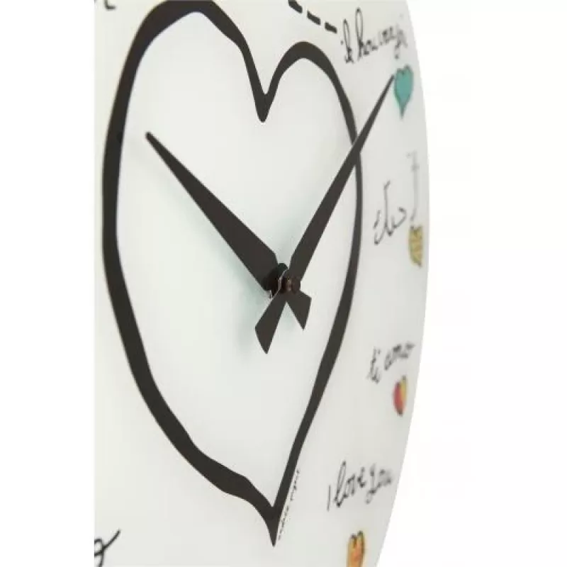 NeXtime kello 8030 Loving You, Ø43 cm, seinäkello, valkoinen/monivärinen