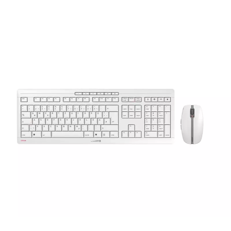 CHERRY Stream Desktop -näppäimistö ja -hiiri sisältää Office RF Wireless QWERTZ saksa valkoinen