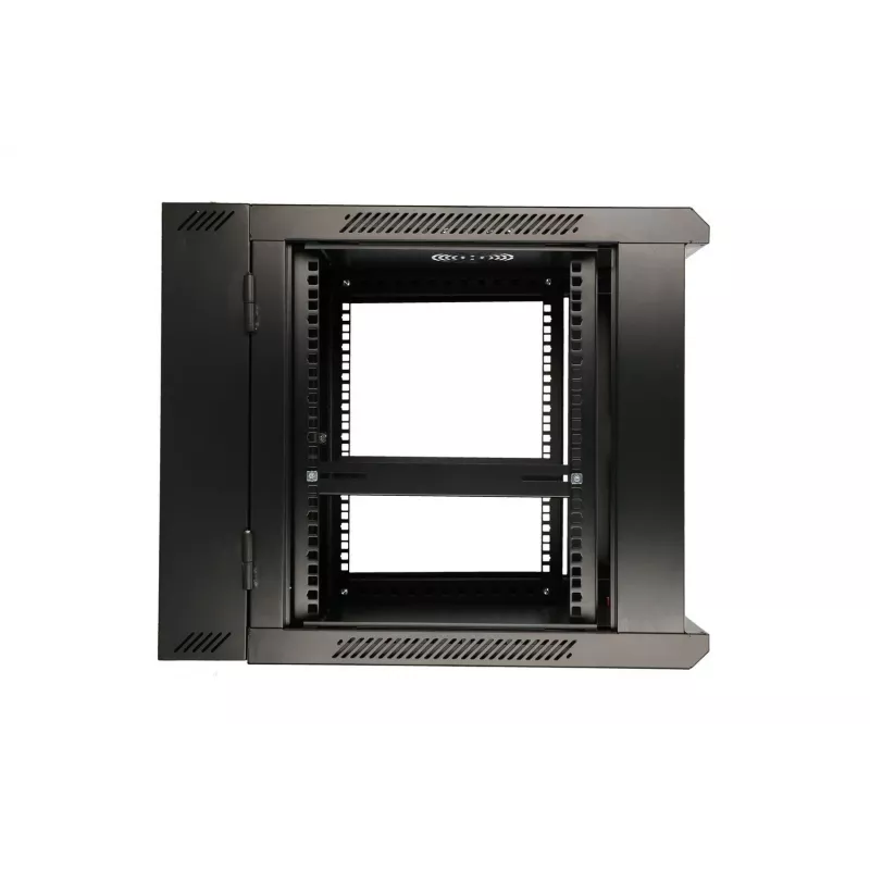 Extralink rack-asennuskaappi 6U 600x600 AZH musta seinäasennettava, kääntyvä