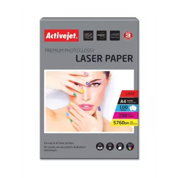 Activejet AP4-200G100L valokuvapaperi lasertulostimeen; A4; 100 kpl