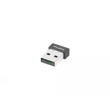 Langaton USB-WLAN-sovitin LANBERG NC-0150-WI — 150 Mbit/s, ulkoinen 2 dBi antenni, musta