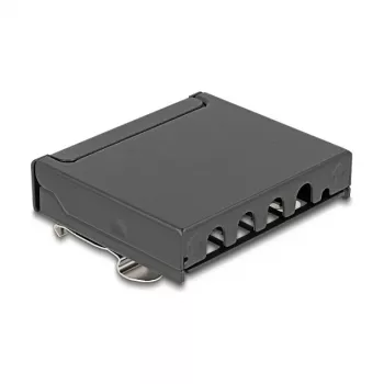 Patch-paneeli DELOCK Mini Desktop RJ45 4-porttia Cat.6A suojattu musta, metalli, 90×22×93 mm
