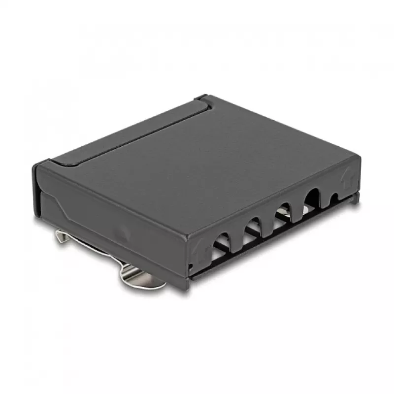 Patch-paneeli DELOCK Mini Desktop RJ45 4-porttia Cat.6A suojattu musta, metalli, 90×22×93 mm